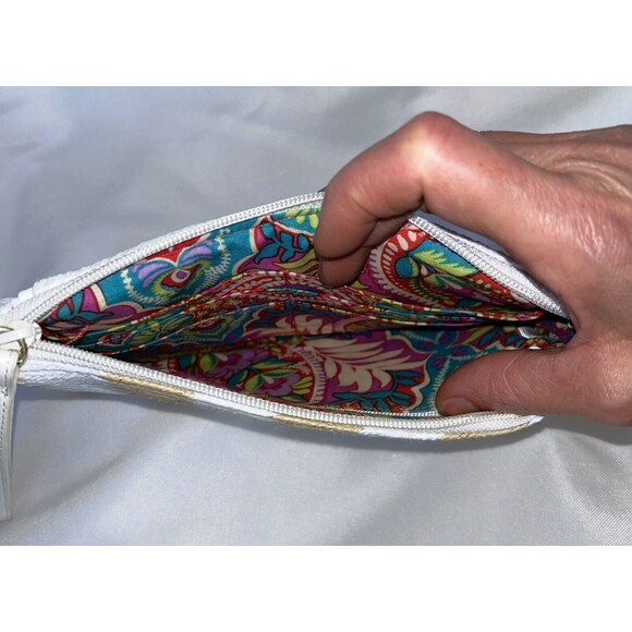 Vera Bradley Striped Wristlet in Natural Stripe With Metallic Threading NWT - Picture 9 of 9